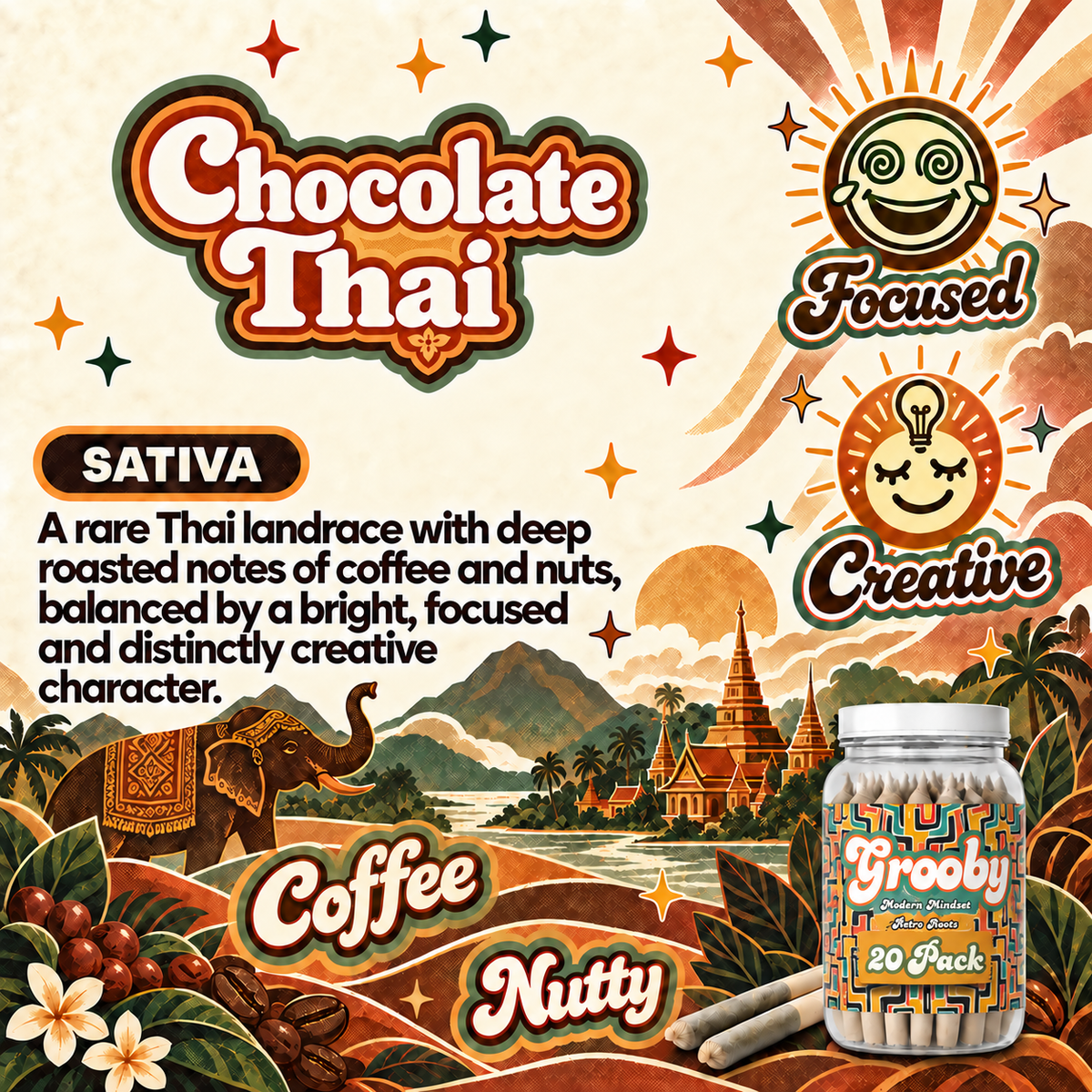 Exclusive 20 Pack of Chocolate Thai Pre Rolls