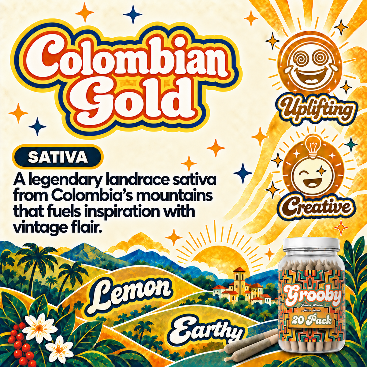 20 Pack Of Colombian Gold Pre Rolls
