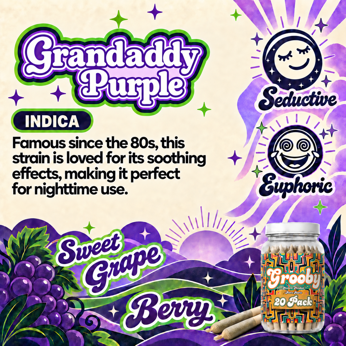 20 Pack Of Grandaddy Purple Pre Rolls