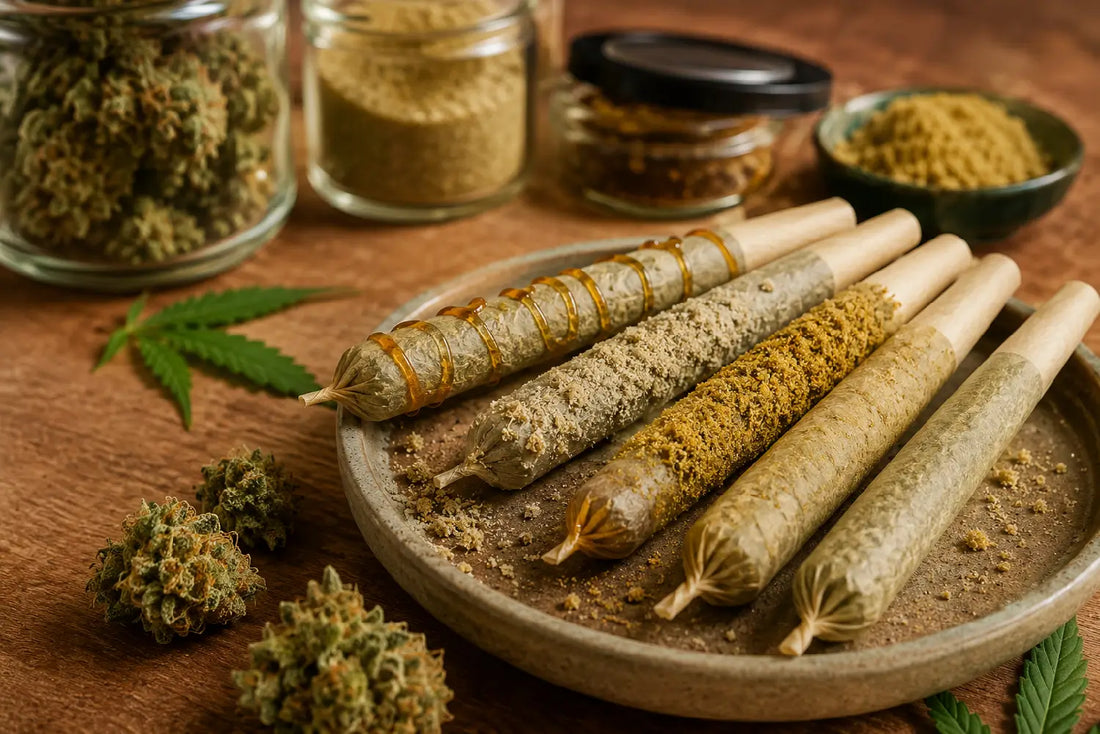 infused pre-rolls on a tray 