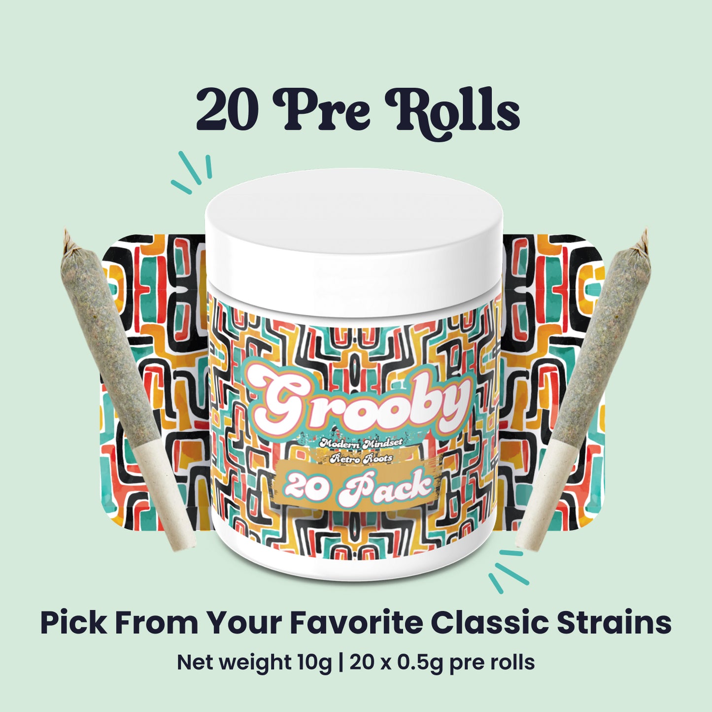 20 Pack Of Grooby Pre Rolls